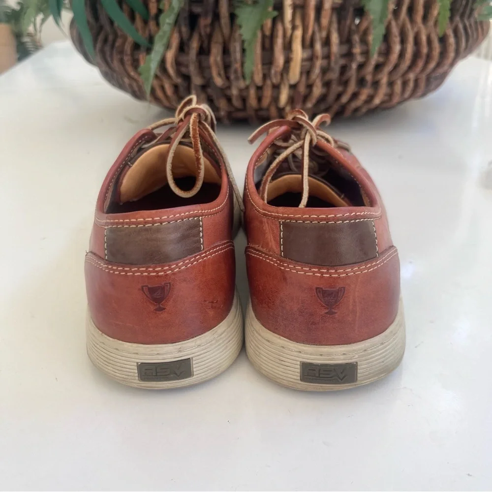 Sperry GOLD CUP 6 eye Sneaker Rich cognac Brown Leather CVO lace up Wave Siping